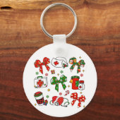Kokette strik verpleegster Kerst verpleging Pretti Sleutelhanger (Voorkant)