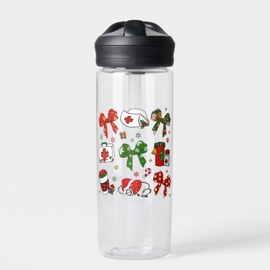 Kokette strik verpleegster Kerst verpleging Pretti Waterfles (Voorkant)