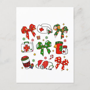 Kokette Strik Verpleegster Kerstmis Verpleging Pre Uitnodiging Briefkaart