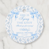 Kokette Strik Zij Knoopt de Knoop Bruidsfeest Bedankjes Labels (Voorkant)