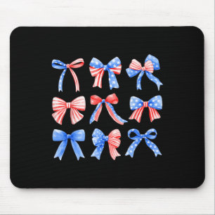 Kokette Strikjes Rood Wit Blauw Usa Vlag 4 Juli Muismat