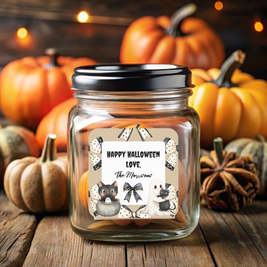 Kokette Strikken Halloween Vierkante Sticker