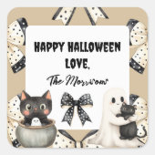 Kokette Strikken Halloween Vierkante Sticker (Voorkant)