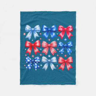 Kokette Strikken Rood Wit Blauw Grafische Kunst Fleece Deken