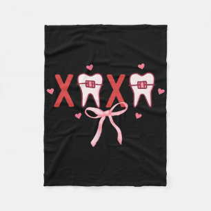 Kokette Tand Xoxo Tandarts Mondhygiënist Tandheelk Fleece Deken