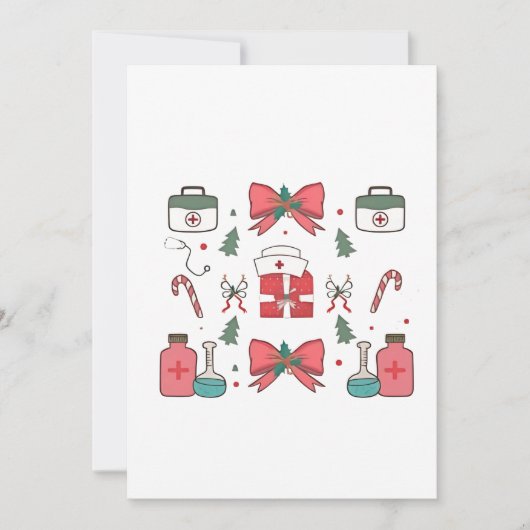 Kokette Verpleegster Boog Aangepaste Verpleegster  Kaart (Voorkant)