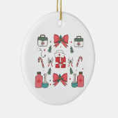 Kokette Verpleegster Boog Aangepaste Verpleegster Keramisch Ornament (Rechts)