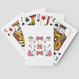 Kokette verpleegster met strik Aangepaste verpleeg Pokerkaarten