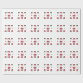 Kokette verpleegster met strik, kerstverpleegster  cadeaupapier