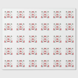 Kokette verpleegster met strik, kerstverpleegster cadeaupapier