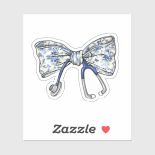 Kokette verpleegster stethoscoop strik sticker