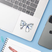 Kokette verpleegster stethoscoop strik sticker (Laptop met iPhone)