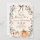 Kokette Wilde Bloem Pompoen Herfst Brunch Verjaard Kaart (Voorkant)