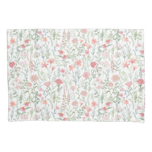Kokette Wilde Bloemenweide Roze Kussensloop