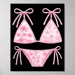 Kokette zomertijd badpak preppy zwemkleding vrouwe poster