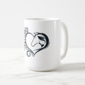 Kokette zwarte hart paard meisje vrouwelijk elegan koffiemok (Voorkant rechts)