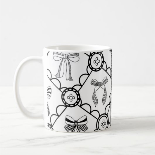 Kokette Zwarte Strik Koffiemok (Links)