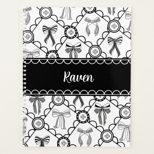 Kokette Zwarte Strik Planner (Voorkant)