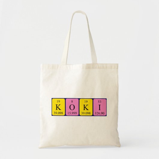 Koki periodieke lijstnaam canvas tas (Voorkant)