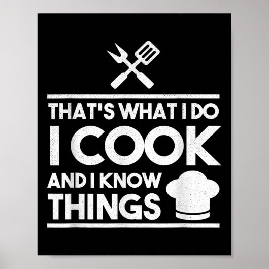 Kokkend Chef Dat Is Wat Ik Doe Ik Kook En Ken Dun Poster (Voorkant)
