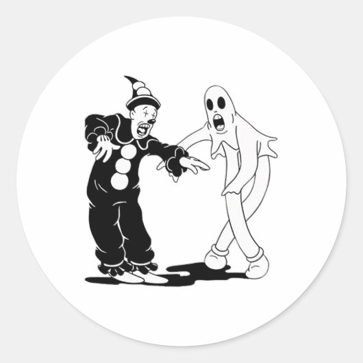 Koko de clown en de geest dansen ronde sticker (Voorkant)