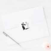 Koko de clown en de geest dansen ronde sticker (Envelop)