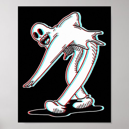 Koko De Clown Ghost Glitch Dansen Poster (Voorkant)