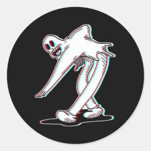 Koko De Clown Ghost Glitch Dansen Ronde Sticker