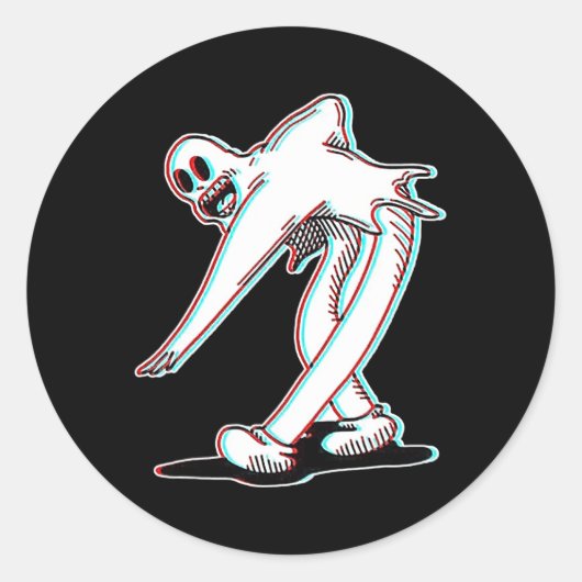 Koko De Clown Ghost Glitch Dansen Ronde Sticker (Voorkant)