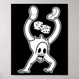 Koko De Clown Ghost Lucky Dice Handstand Gothic C Poster