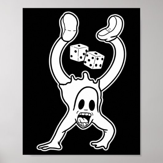 Koko De Clown Ghost Lucky Dice Handstand Gothic C Poster (Voorkant)