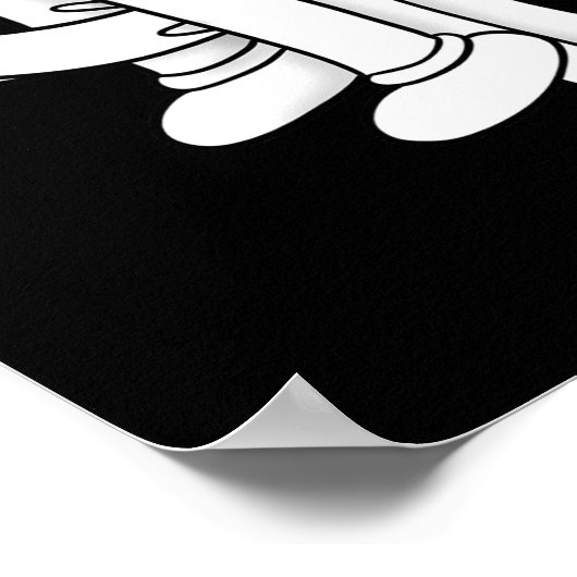 Koko de clown spook Twisty Blackwork Poster (Hoek)