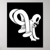 Koko de clown spook Twisty Blackwork Poster (Voorkant)