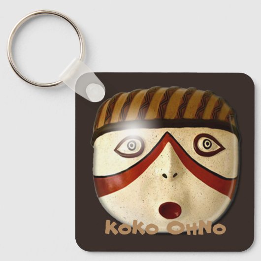 KoKo OhNo - Zuni Kachina Masker - Geurmasker Sleutelhanger (Voorkant)
