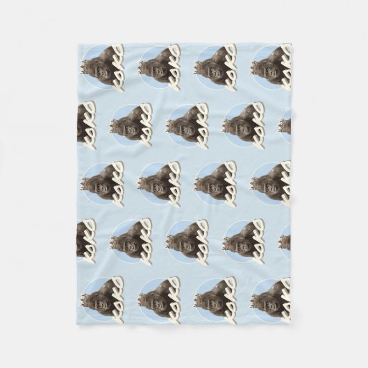 Koko The Gorilla Wearing Crown Fleece Deken (Voorkant)