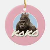 Koko The Gorilla Wearing Crown Keramisch Ornament (Voorkant)