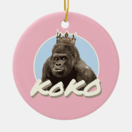 Koko The Gorilla Wearing Crown Keramisch Ornament
