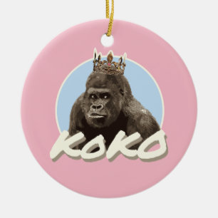 Koko The Gorilla Wearing Crown Keramisch Ornament