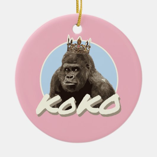 Koko The Gorilla Wearing Crown Keramisch Ornament (Voorkant)