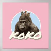 Koko The Gorilla Wearing Crown Poster (Voorkant)