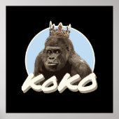 Koko The Gorilla Wearing Crown Poster (Voorkant)