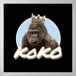 Koko The Gorilla Wearing Crown Poster