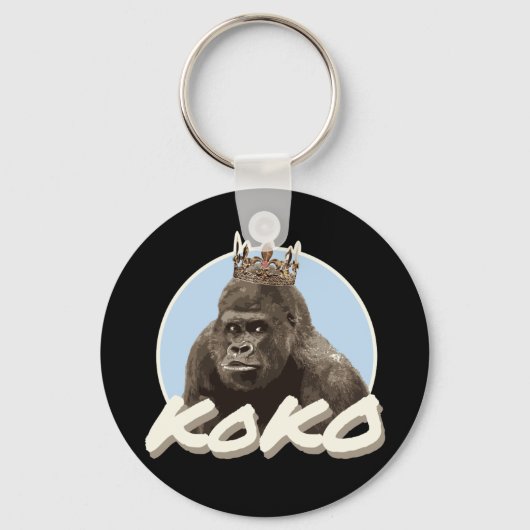 Koko The Gorilla Wearing Crown Sleutelhanger (Voorkant)