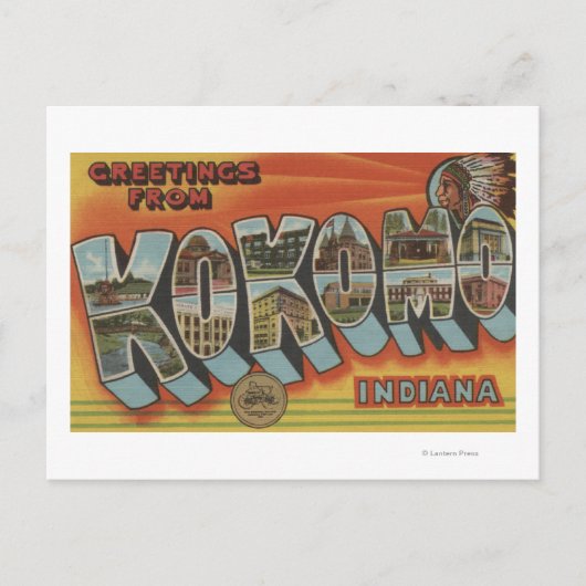 Kokomo, Indiana - grote letterscènes Briefkaart (Voorkant)