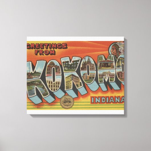 Kokomo, Indiana - grote letterscènes Canvas Afdruk (Voorkant)