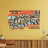 Kokomo, Indiana - grote letterscènes Canvas Afdruk (Insitu (Woonkamer))