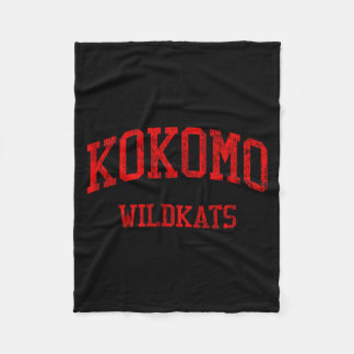 Kokomo middelbare school hs kokomo in vintage spor fleece deken