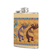 Kokopelli 3D Anasazi Native Amerikaans Motief Heupfles (Links)