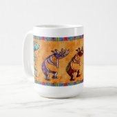 Kokopelli 3D Anasazi Native Amerikaans Motief Koffiemok (Voorkant links)
