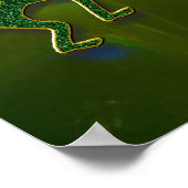 Kokopelli Abstract in Groen Poster (Hoek)